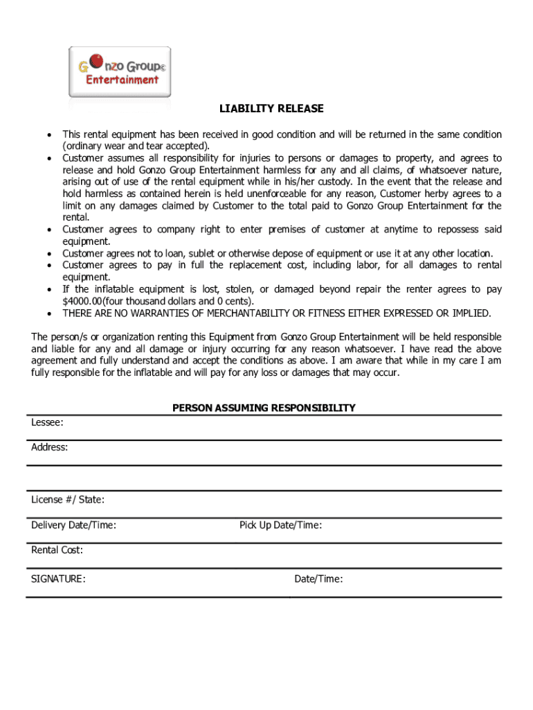 Bounce House Waiver Template Form Fill Out And Sign Printable PDF 