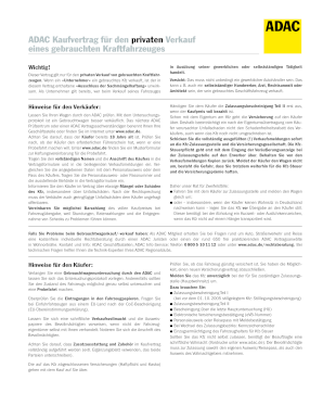 Adac Kaufvertrag PDF  Form