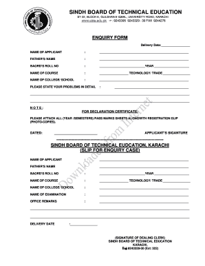 Technical Sindh  Form