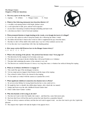 Hunger Games Chapter Summaries PDF  Form