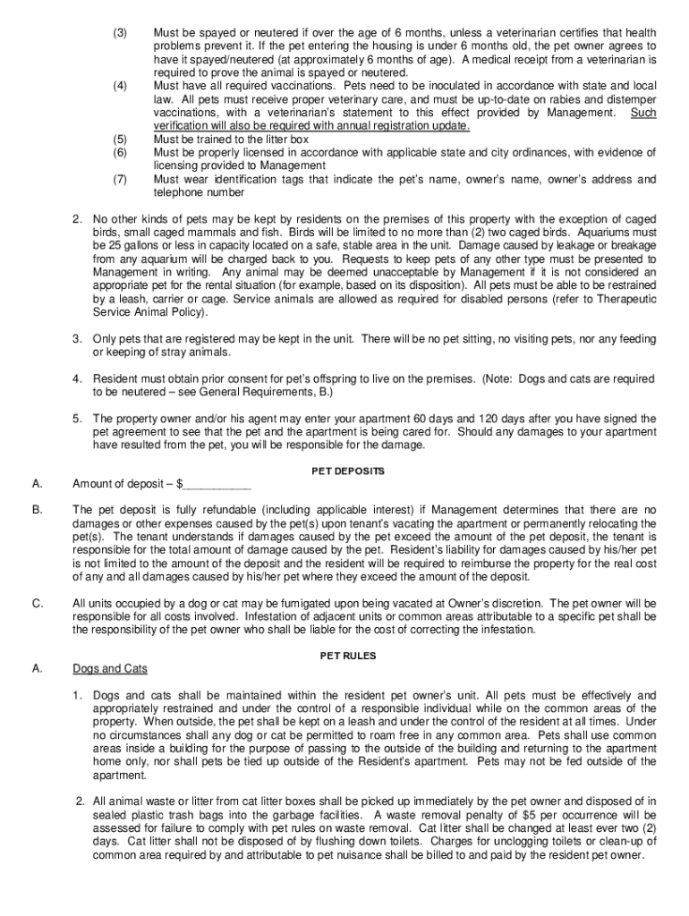 PET POLICY MetroPlains Management  Form