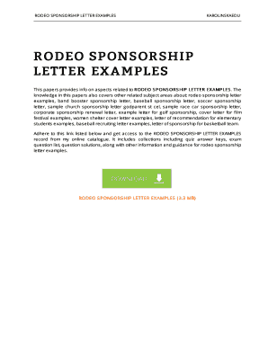 Rodeo Sponsorship Letter  Form