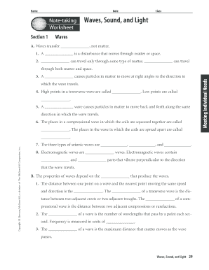 Note Taking Worksheet Forces  Form