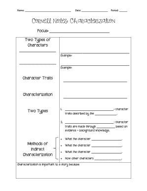 Characterization Notes PDF  Form