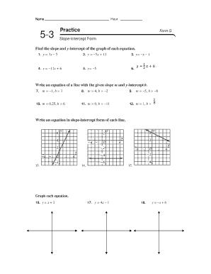 5 3 Practice Slope Intercept Form