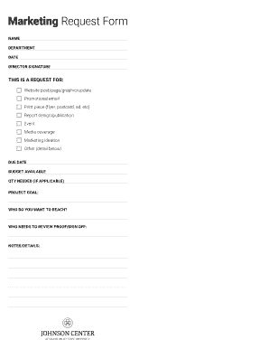 Marketing Request Form