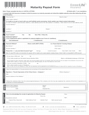 Exide Life Insurance Policy Bond Download  Form