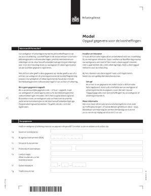 Model Opgaaf Gegevens Voor De Loonheffingen  Form