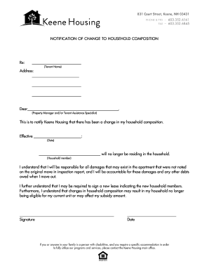 Household Composition Letter  Form