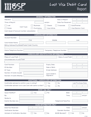 Bsp Visa Card Application Form PDF