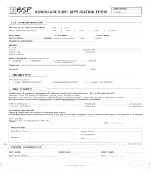 Bsp Kundu Account Application Form