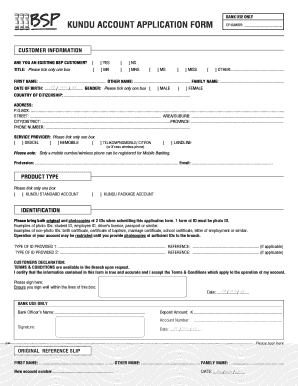 Bsp New Account Application Form PDF