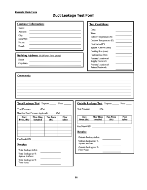 Example Blank Form Duct Leakage Test Form Apgescom