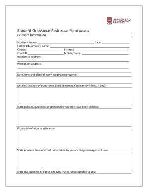 Student Grievance Form