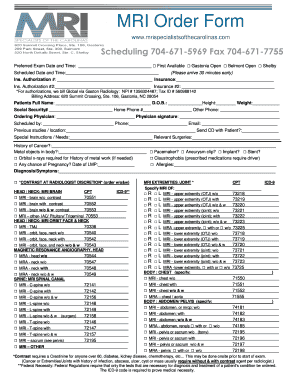 Mri Prescription Form