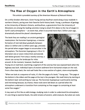 The Rise of Oxygen in the Earth&#039;s Atmosphere Questions Answer Key  Form