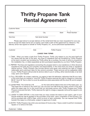 Tank Storage Agreement Sample  Form