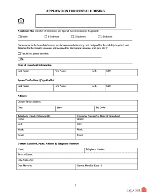 APPLICATION for RENTAL HOUSING Quadel Consulting  Form