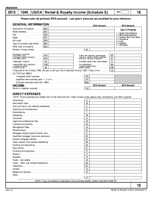Rental and Royalty Income Schedule E Organizer  Form