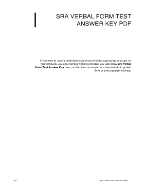 Sra Verbal Form Answer Key