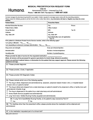  Humana Medical Precertification Request Form 2014