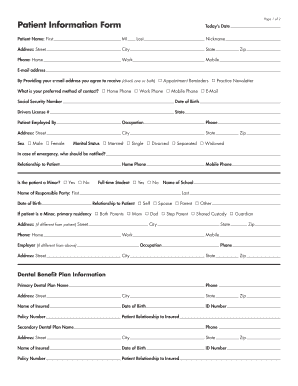 Patient Information Form