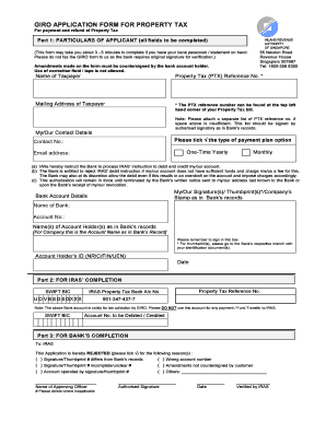 Giro Application for Property Tax  Form