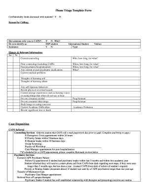 Nursing Telephone Triage Template  Form