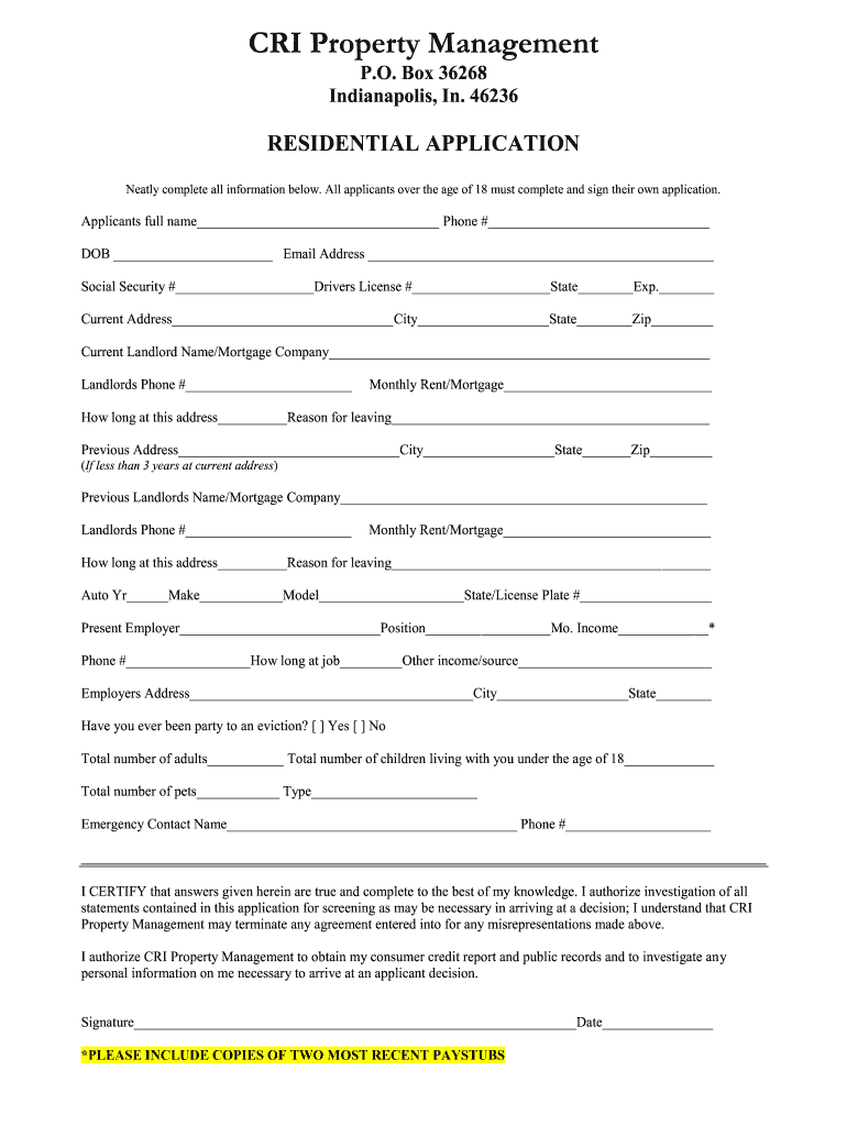 Cripropertymanagement  Form