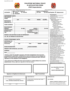 Police ID Online Application  Form