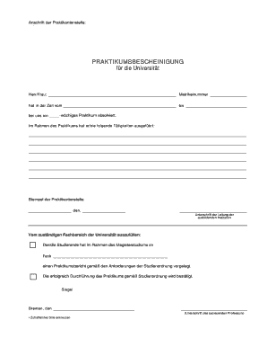 Praktikumsbescheinigung  Form