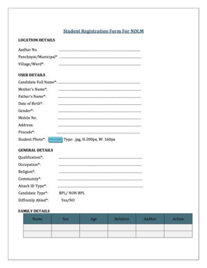 Ndlm Registration  Form
