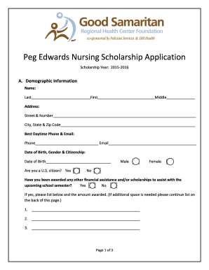 Nursing Scholarships Application Form