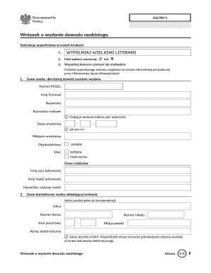 Wniosek O Dow D Osobisty PDF  Form