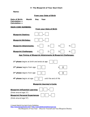 Numerology Chart  Form