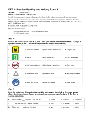 Ket Reading and Writing PDF  Form