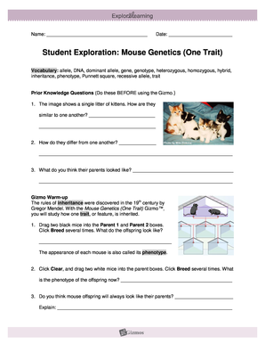 Mouse Genetics Gizmo Answer Key  Form