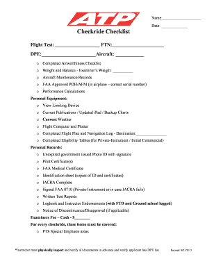  Instrument Checkride Checklist 2013