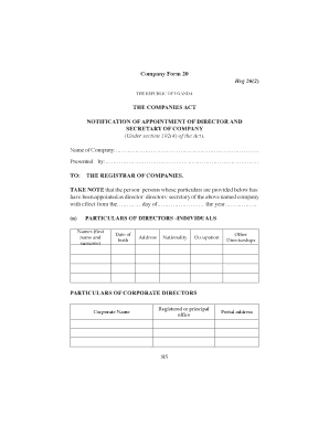 Company Form 20