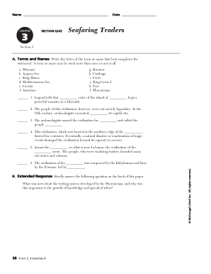 Seafaring Traders Worksheet Answers  Form