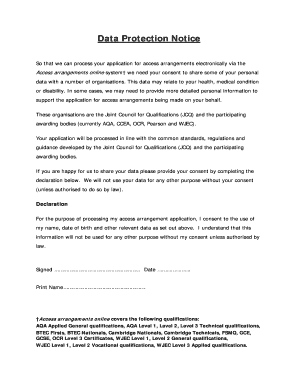 Jcq Data Protection Form