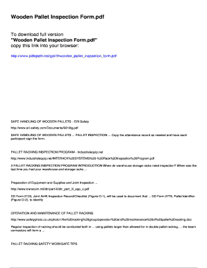 Wooden Pallet Inspection Checklist PDF  Form