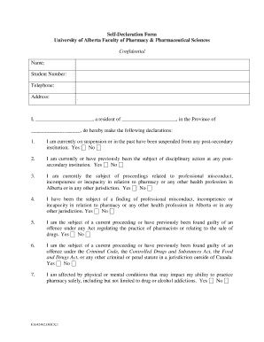 Self Declaration Form for Pharmacist