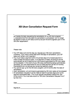 Ukon Cancellation Form