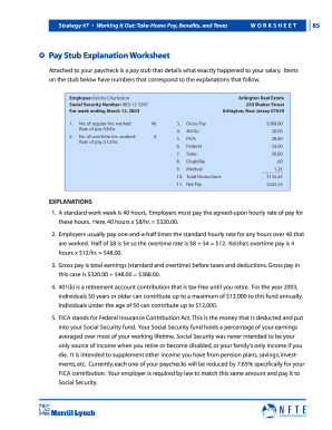 Strategy 7 Working it Out Take Home Pay Benefits and Taxes Answers  Form