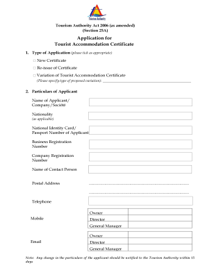 Accommodation Certificate Example  Form