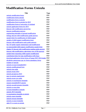 Unizulu Modification Form