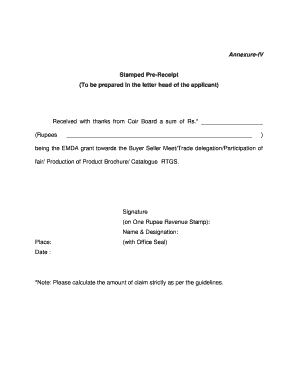 Pre Receipt Bill Format