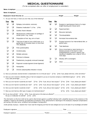 Slcs Medical Questionnaire E S Slcs Medical Questionnaire E S  Form