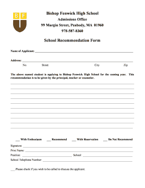 Recommendation Form